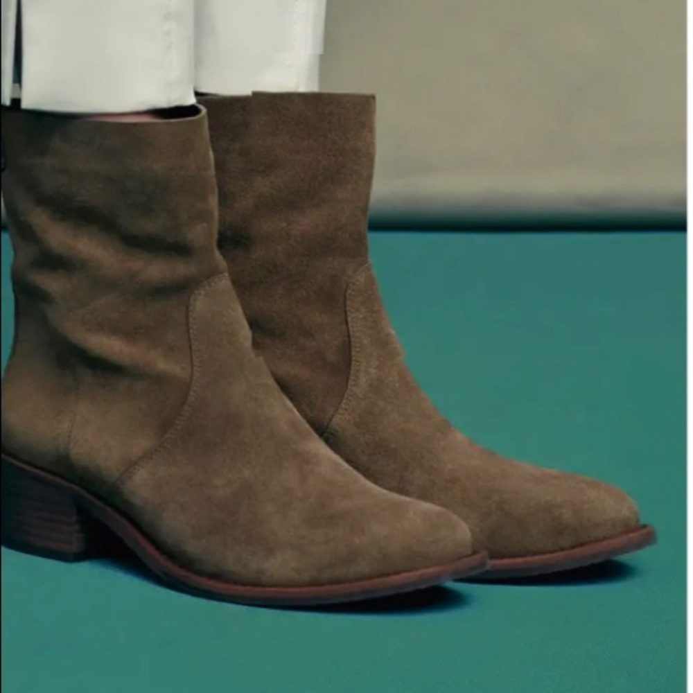 NIB Tory Birch Suede Siena Bootie color River Rock